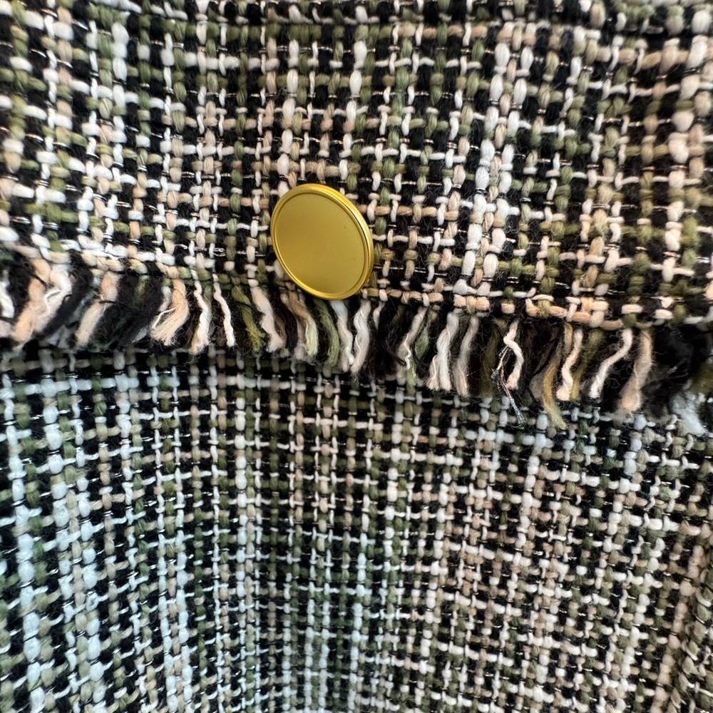 Ann Taylor Tweed Jacket w fringed trim m - Picture 3 of 6